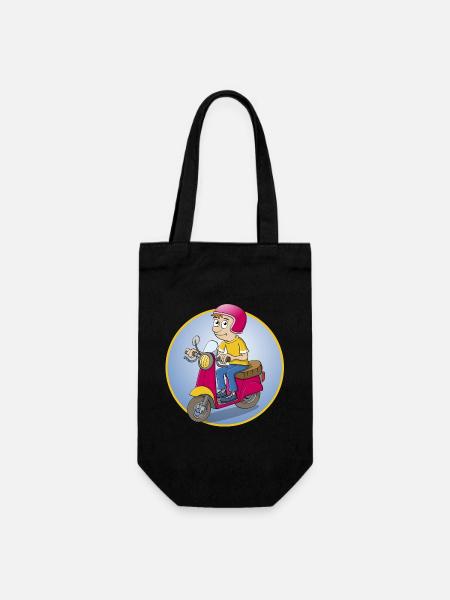 Der Rollerfahrer - Version1 - Geschenkbeutel für Flaschen - Schwarz