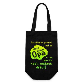 Opa - Super Cool - Geschenkbeutel für Flaschen - Schwarz - Vorne