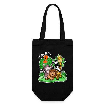 Ich bin 2 - 2. Geburtstag - Niedliche Tiere - Geschenkbeutel für Flaschen - Schwarz - Vorne
