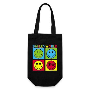 Smileys and four-color - Gift Bag for Bottles - black - Front