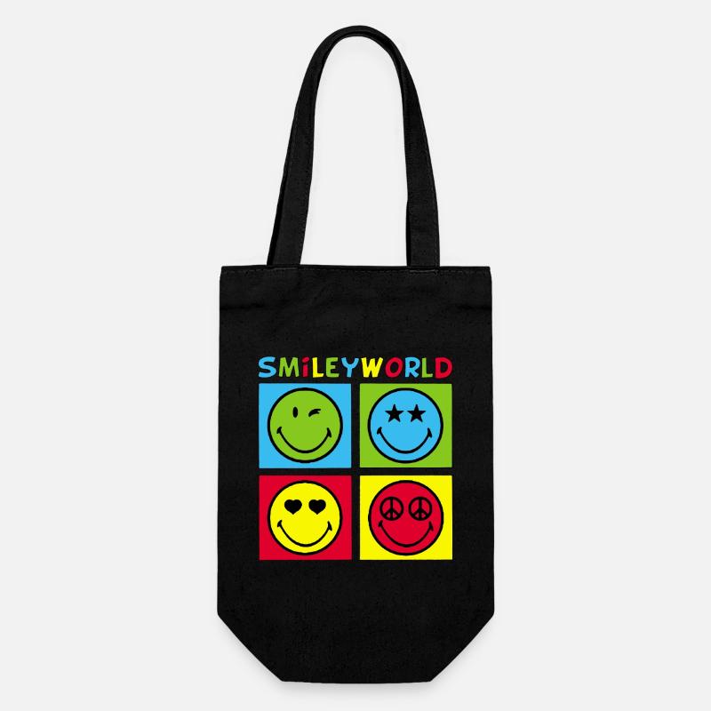 Smileys et quadrichromie - Sac à bouteille - noir