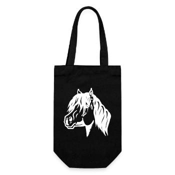 Portrait de poney blanc - Sac à bouteille - noir - Devant