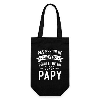 Pas Besoin De Cheveux Pour Être Un Super Papy - Sac à bouteille - noir - Devant