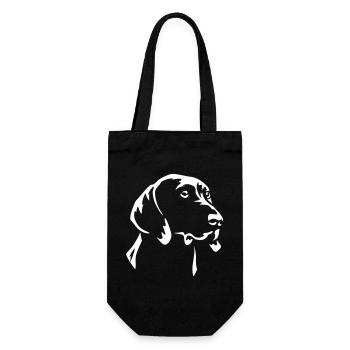 German Shorthair Head "Black Edition" - Gift Bag for Bottles - black - Front
