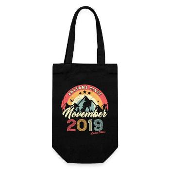 Birthday Gift In November 2019 Vintage - Gift Bag for Bottles - black - Front