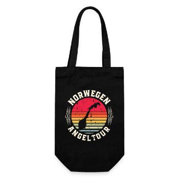 Norwegen Angeltour Angeln Angler Fischen - Geschenkbeutel für Flaschen - Schwarz - Vorne