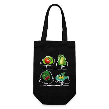 Apple, Pear, Cherry - Gift Bag for Bottles - black - Front