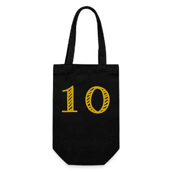 10 ANS. 10e ANNIVERSAIRE. ANNIVERSAIRE 10 ANS. DIX - Sac à bouteille - noir - Devant