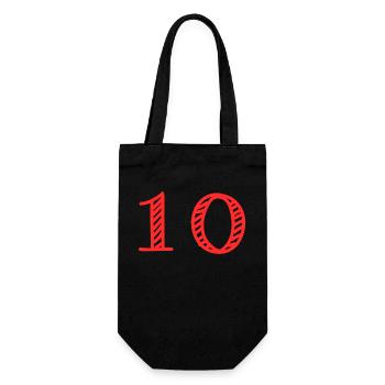 10 JAHRE. 10-jähriges JUBILÄUM. JUBILÄUM 10 JAHRE. 10 - Geschenkbeutel für Flaschen - Schwarz - Vorne