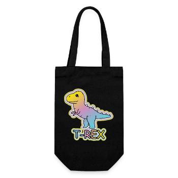 Pastel T-Rex Cartoon Design - Gift Bag for Bottles - black - Front
