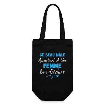 Ce Beau Mâle Appartient À Une Femme Qui Déchire - Sac à bouteille - noir - Devant