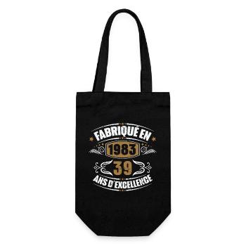 Fabriqué en 1983, 39 ans d'excellence - Sac à bouteille - noir - Devant