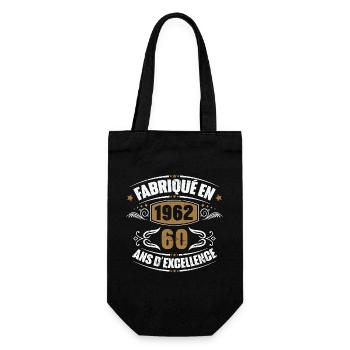 Fabriqué en 1962, 60 ans d'excellence - Sac à bouteille - noir - Devant