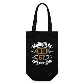 Fabriqué en 1955, 67 ans d'excellence - Sac à bouteille - noir - Devant