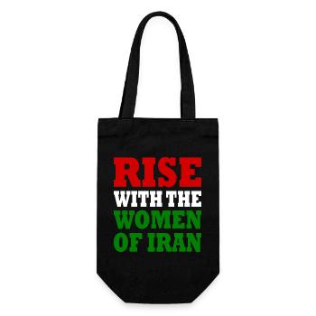 Rise with the women of iran - Geschenkbeutel für Flaschen - Schwarz - Vorne
