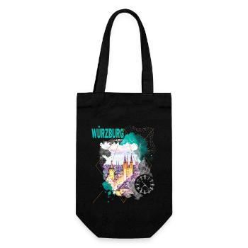 Würzburg Allemagne City Skyline Vintage Retro - Sac à bouteille - noir - Devant