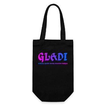 GLADI Großartig - Geschenkbeutel für Flaschen - Schwarz - Vorne