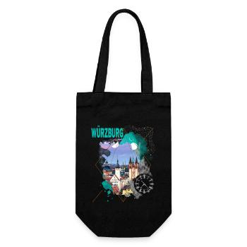 Würzburg Allemagne City Skyline Vintage Retro - Sac à bouteille - noir - Devant