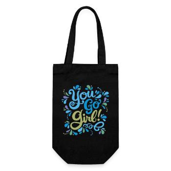 Girl Power Bleu Vert - Sac à bouteille - noir - Devant
