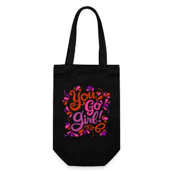 Girl Power Red Pink Purple - Gift Bag for Bottles - black - Front