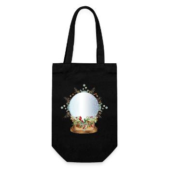 empty nostalgic snow globe to label - Gift Bag for Bottles - black - Front