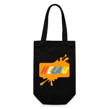 Helau Karnevalsdesign - Geschenkbeutel für Flaschen - Schwarz - Vorne