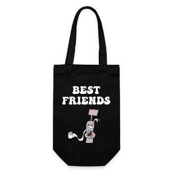 best friends toilette - Geschenkbeutel für Flaschen - Schwarz - Vorne