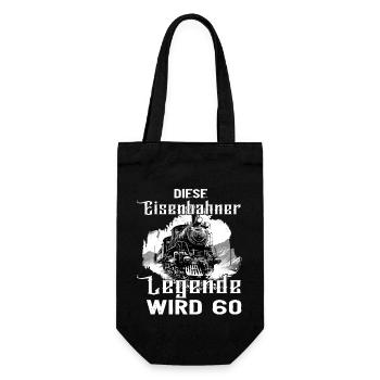 Eisenbahner Eisenbahn Beruf 60 Geburtstag Spruch - Geschenkbeutel für Flaschen - Schwarz - Vorne