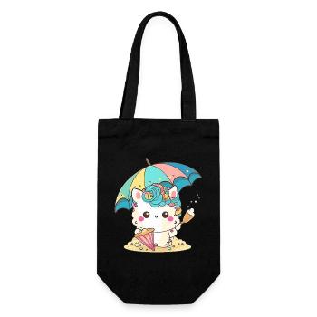 Licorne mignonne pour les enfants - Sac à bouteille - noir - Devant