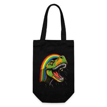 Tyrannosaure arc-en-ciel - Sac à bouteille - noir - Devant