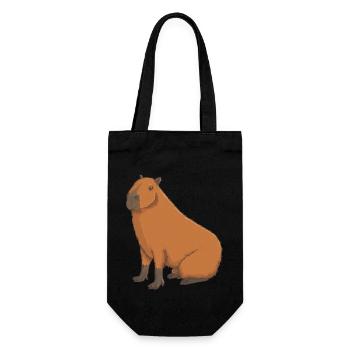 Capybara sucré - Sac à bouteille - noir - Devant
