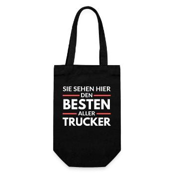 Sie sehen hier den Besten aller Trucker - Geschenkbeutel für Flaschen - Schwarz - Vorne
