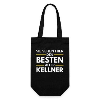 Sie sehen hier den Besten aller Kellner - Geschenkbeutel für Flaschen - Schwarz - Vorne