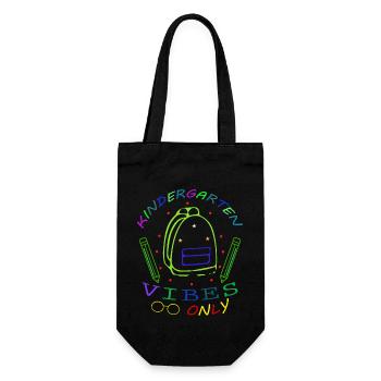 Kindergarten vibes only, Children, Start, Summer - Gift Bag for Bottles - black - Front