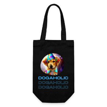 Dogaholic T-shirt Statement Tshirt für Hundefans - Geschenkbeutel für Flaschen - Schwarz - Vorne