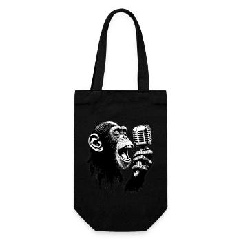 Monkey Band Leader | Monkey Orchestra - Gift Bag for Bottles - black - Front