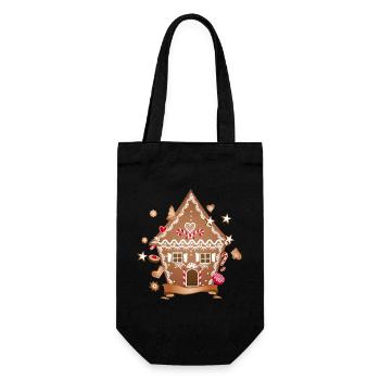 Maison de biscuits et pain d’épices pour Noël - Sac à bouteille - noir - Devant