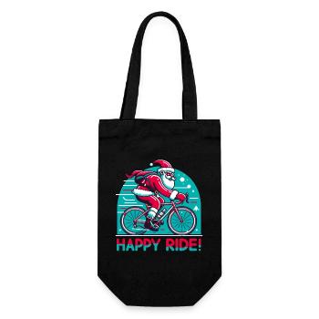 Happy Ride Chrsitmas St. Nicholas on the road bike - Gift Bag for Bottles - black - Front