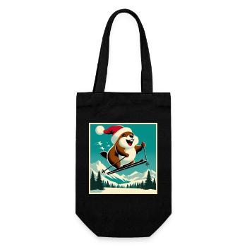 Marmotte Ski Affiche Vintage - Sac à bouteille - noir - Devant