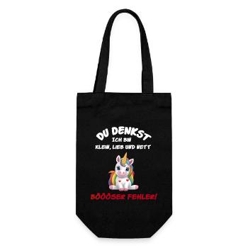 Einhorn - Böser Fehler - Geschenkbeutel für Flaschen - Schwarz - Vorne