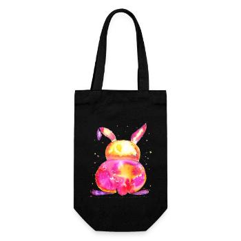 Gute Laune Hase - Geschenkbeutel für Flaschen - Schwarz - Vorne