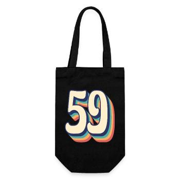 Vintage Retro T-Shirt Number 59 Fifty Nine - Gift Bag for Bottles - black - Front