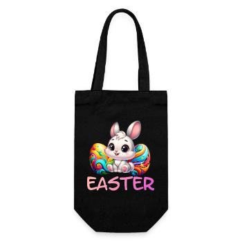 Osterhase mit Ostereiern - Geschenkbeutel für Flaschen - Schwarz - Vorne