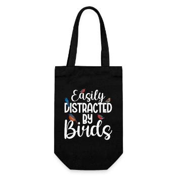 Facilement distrait par les oiseaux - Sac à bouteille - noir - Devant
