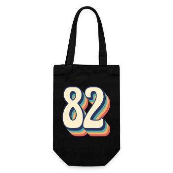 T-Shirt rétro Vintage numéro 82 quatre-vingt-deux - Sac à bouteille - noir - Devant