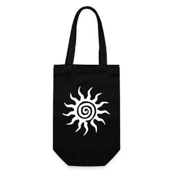 Spirale Weiße Sonne - Geschenkbeutel für Flaschen - Schwarz - Vorne