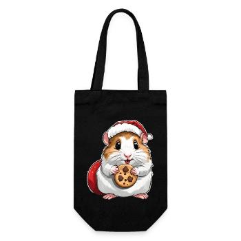 Hamster Design , Süßer Hamster , Keks , Weihnacht - Geschenkbeutel für Flaschen - Schwarz - Vorne