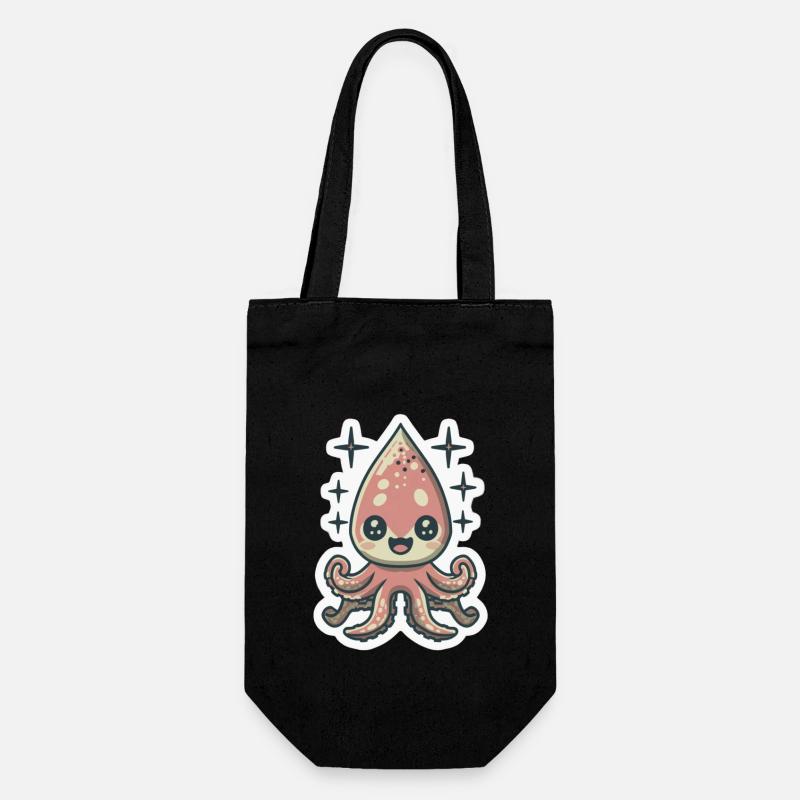 Amoureux des calamars - Sac à bouteille - noir