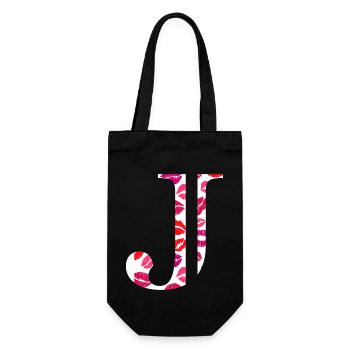 Lettre j bisous - Sac à bouteille - noir - Devant