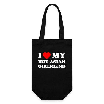 J’aime ma petite amie asiatique très chaude - Sac à bouteille - noir - Devant